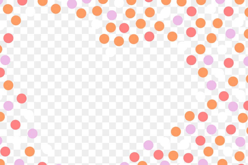 Aesthetic polka dot frame png, transparent heart background