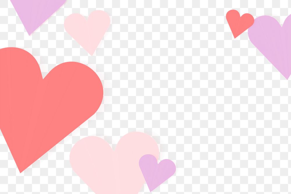 Heart border transparent png valentine background