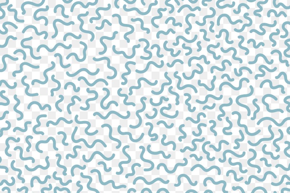 Cute squiggle pattern png background blue seamless design