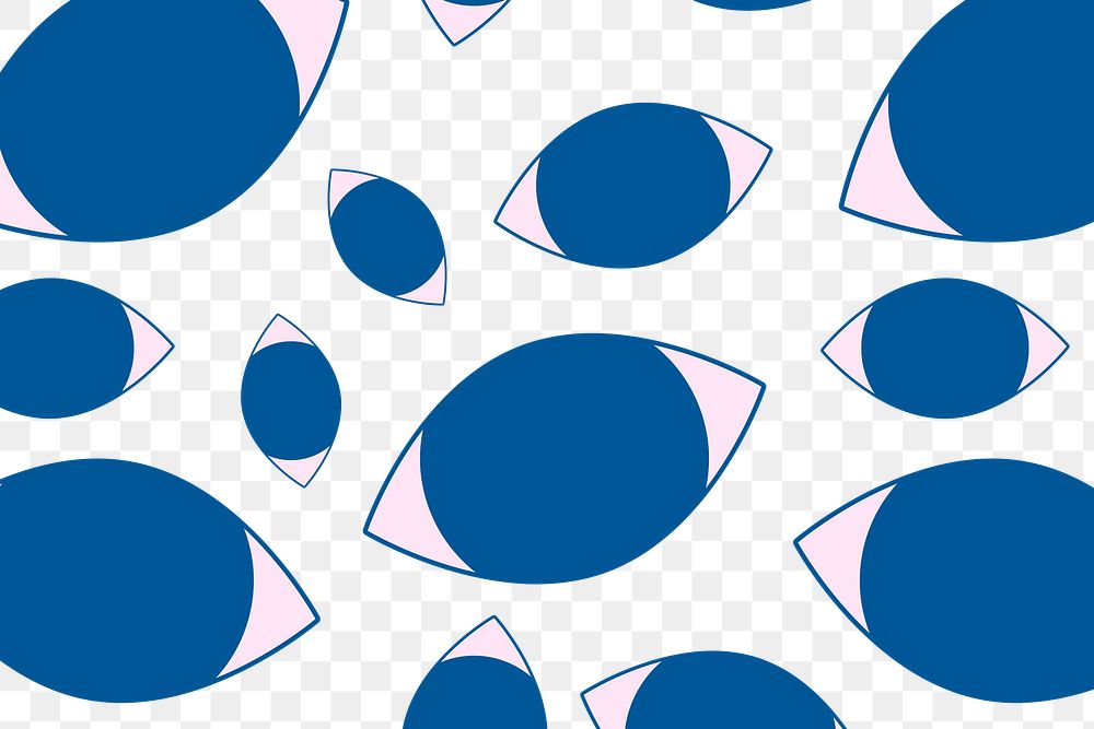 Abstract eyes pattern png transparent background, seamless design