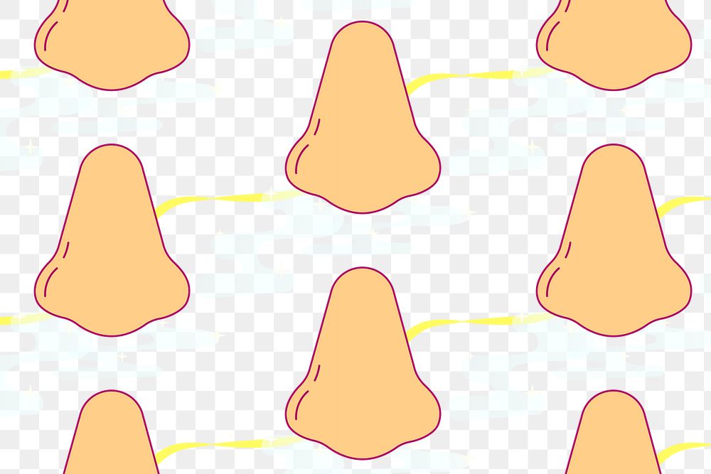 Nose pattern png transparent background, cute seamless design