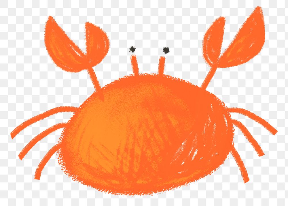 Crab doodle png sticker, transparent background