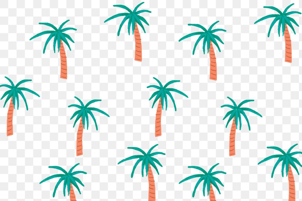 Palm tree pattern png, transparent background