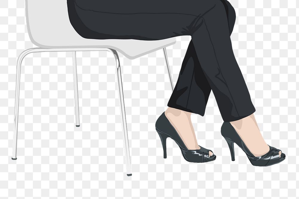 Successful businesswoman png transparent background, aesthetic high heels