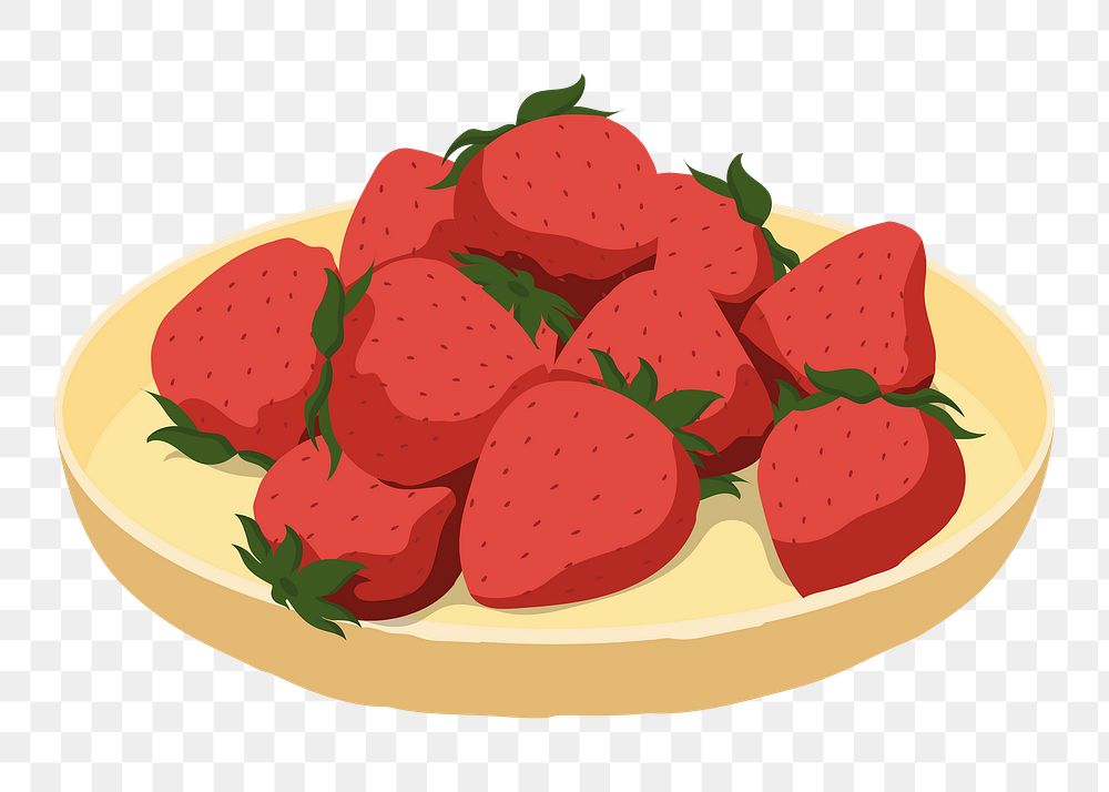 Strawberries png sticker, fruit illustration design