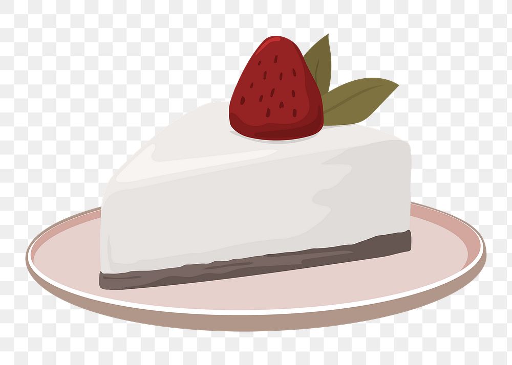 Strawberry cheesecake png, food sticker illustration