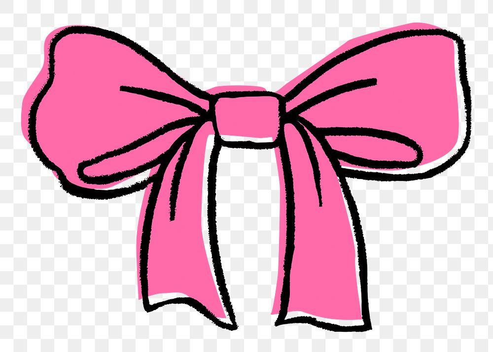 Pink bow png sticker, birthday party decoration