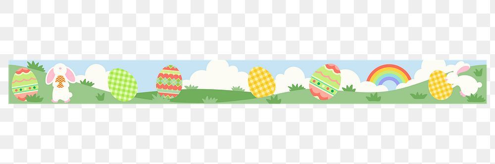 Easter border png sticker, cute pattern on transparent background