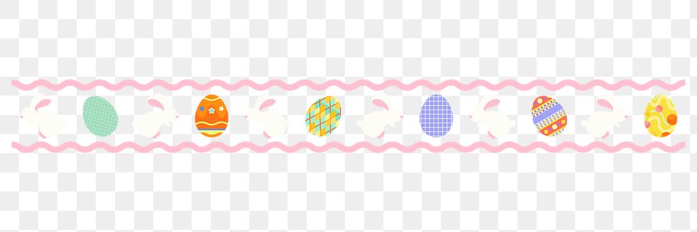 Easter eggs png patterned divider, cute collage element