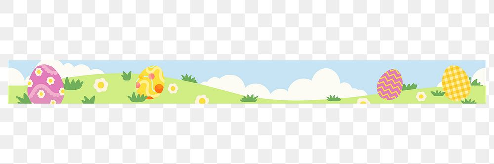 Easter border png sticker, cute pattern on transparent background