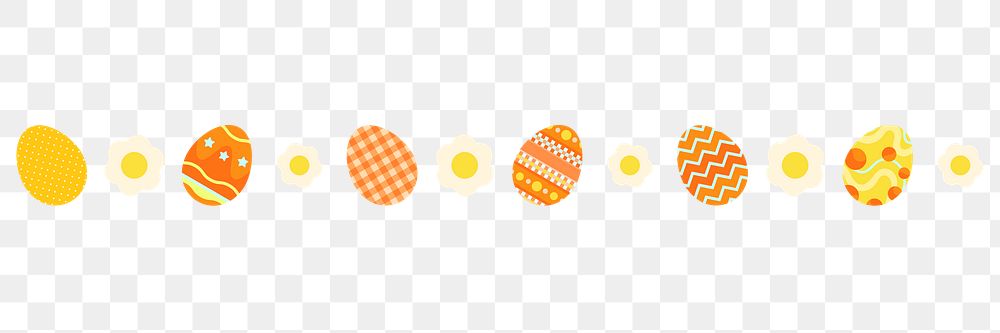 Easter eggs png patterned divider, cute collage element