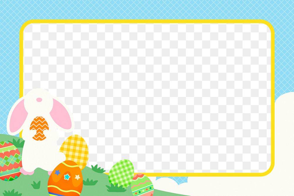 Easter bunny png frame, transparent background