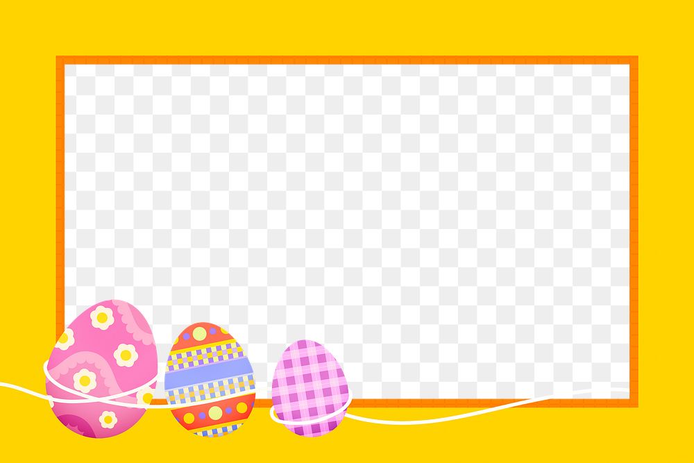 Easter eggs png frame, transparent background