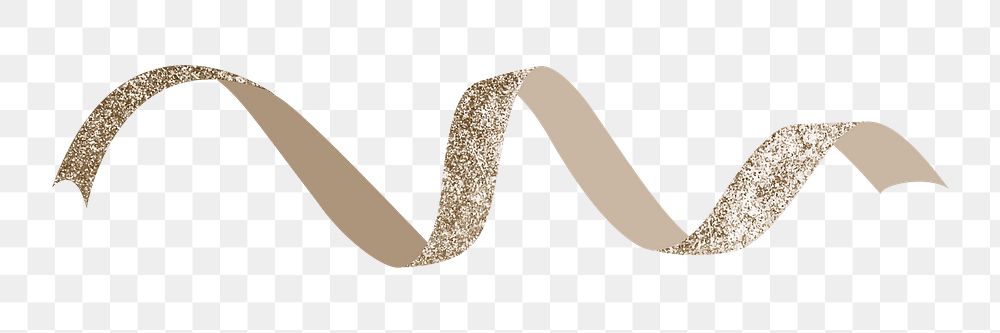 Glitter ribbon png decoration element, transparent background