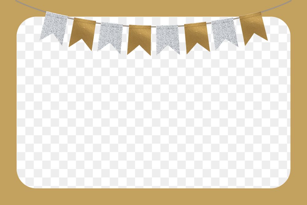 Glitter png party decoration frame, transparent background