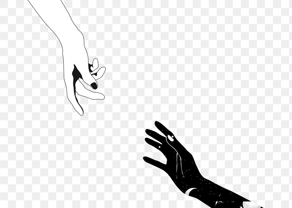 Helping hands png sticker, transparent background