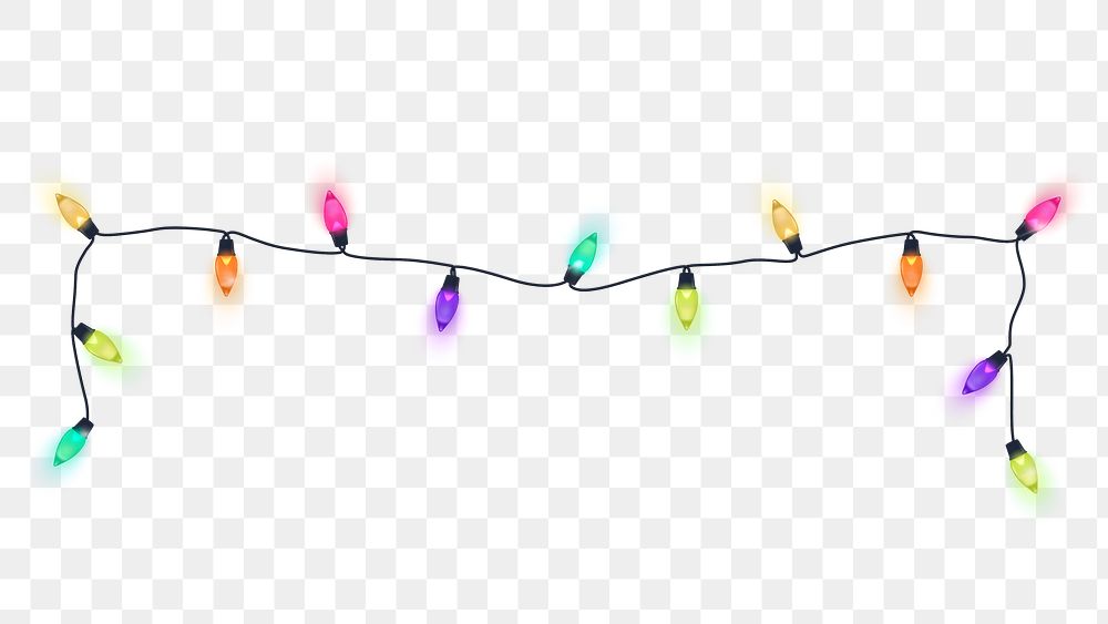 Party lights png clip art, colorful design, transparent background 