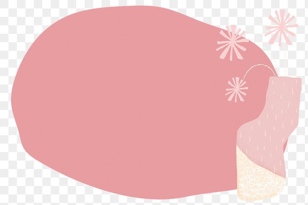 Abstract pink png frame, transparent background