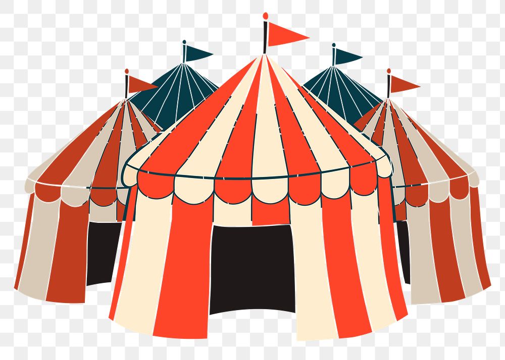 Png circus tent sticker, transparent background