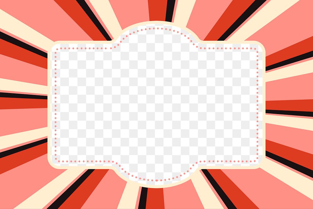 Circus frame png, pink vintage design, transparent background