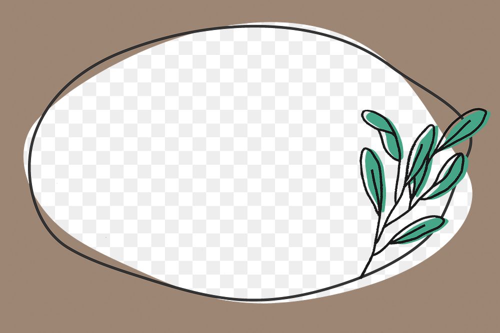 Png sage leaf frame on transparent background