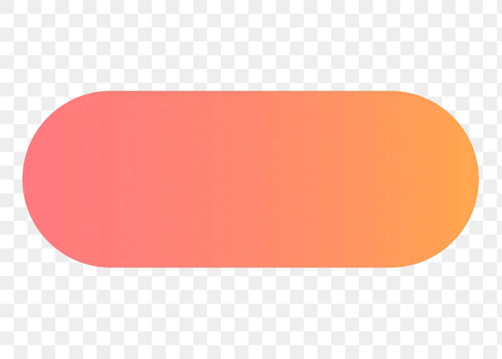 Color gradient png sticker, flat graphic minus symbol simple shape design, transparent background