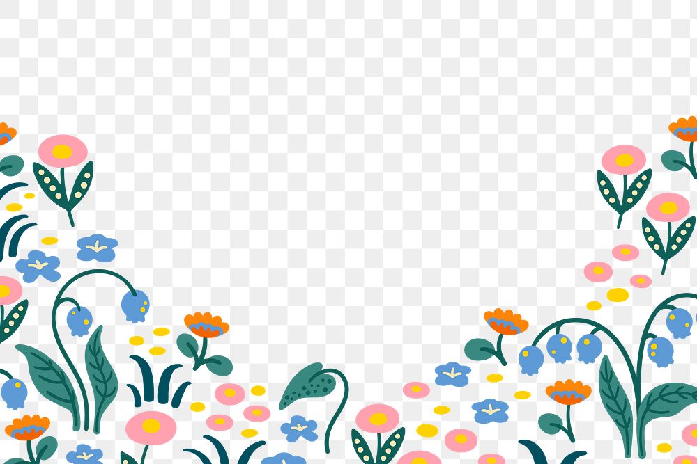 Flower png border sticker, transparent background