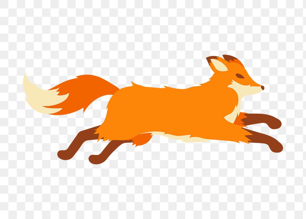 Cute fox png sticker, fairytale forest concept, transparent background