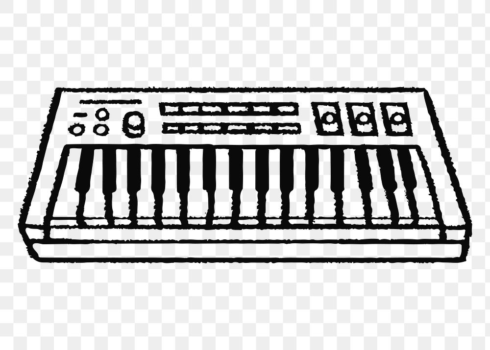 MIDI keyboard png sticker, musical instrument on transparent background