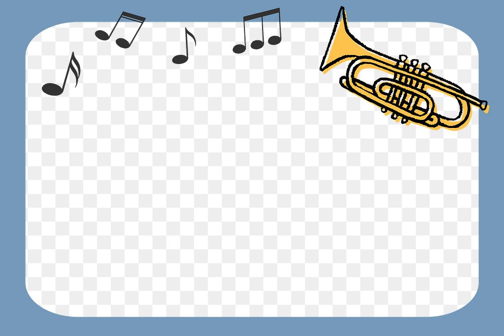 Jazz png frame, transparent background, music doodle design