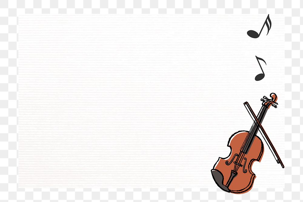 Violin png frame sticker, symphony doodle on transparent background