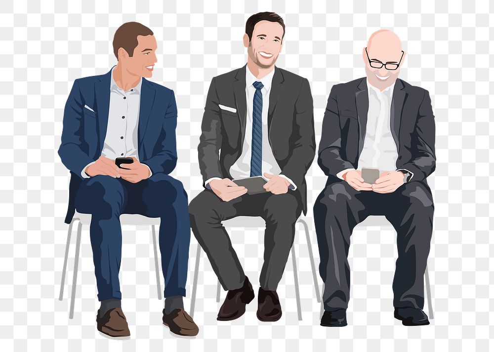 Male office workers png sticker illustration, transparent background