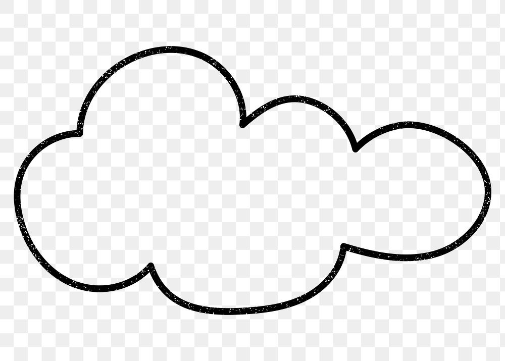 Cloud drawing png sticker, sky transparent background