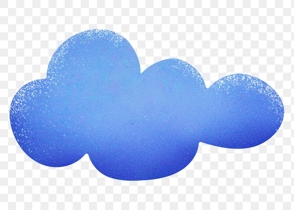 Blue cloud png sticker, transparent background