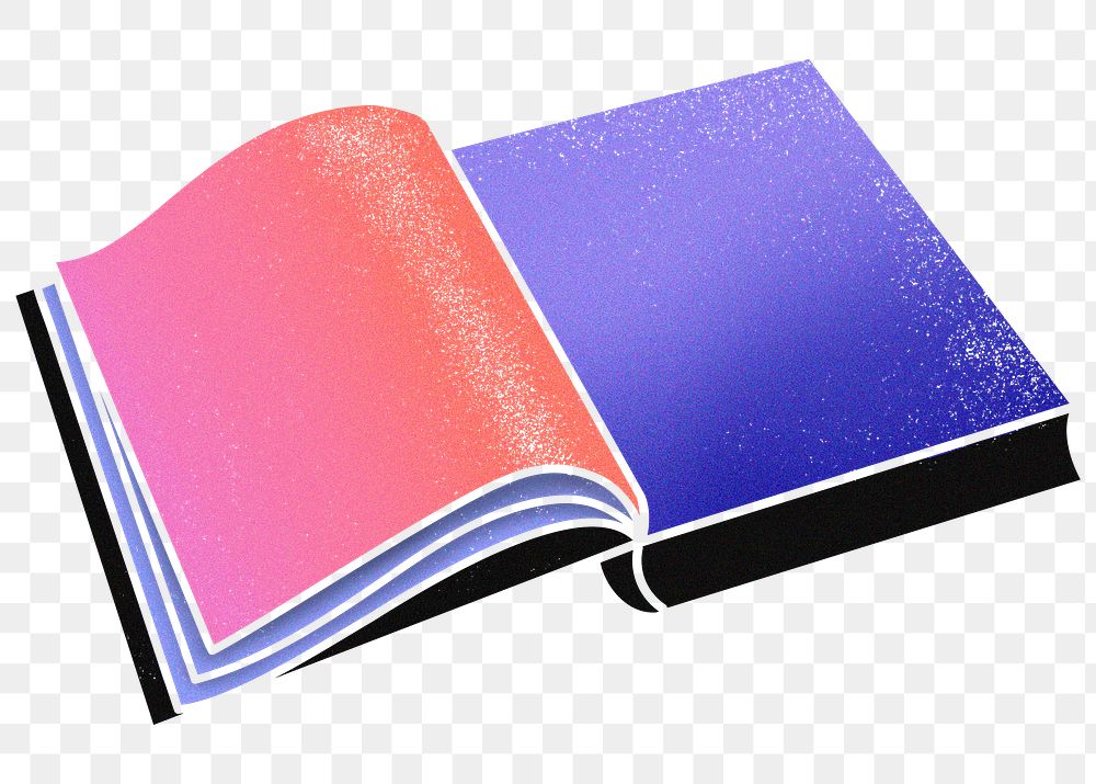 Gradient book png sticker, transparent background