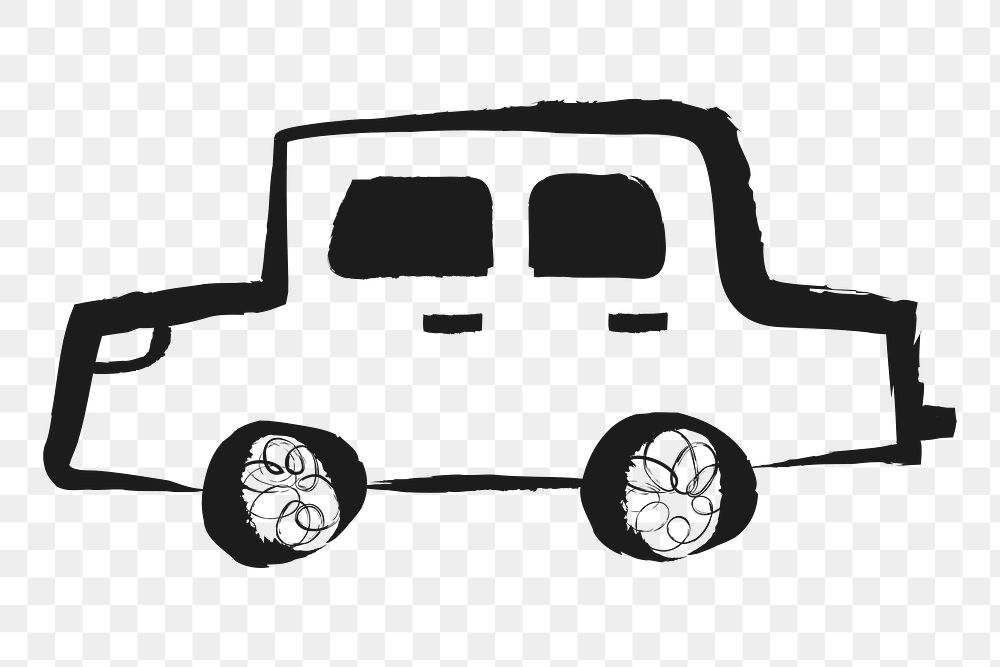 Car, vehicle png sticker, cute doodle on transparent background