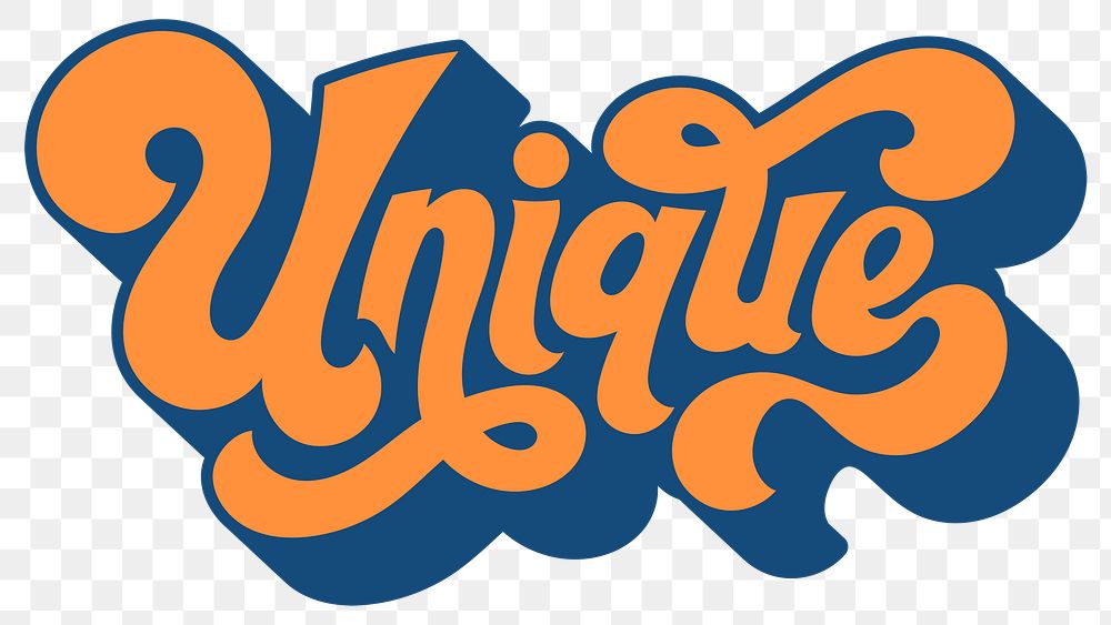 Orange unique funky style typography design element