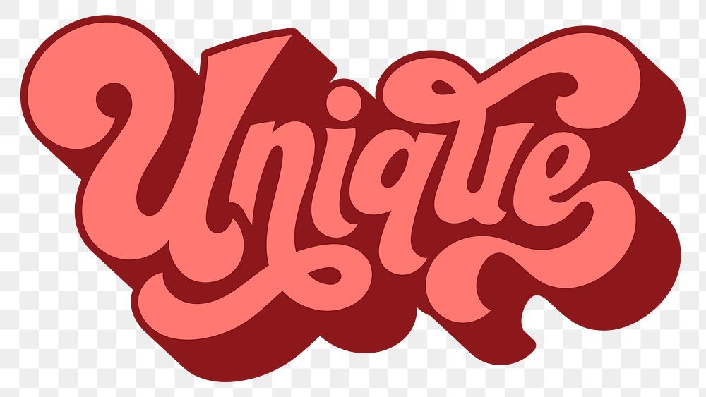 Red unique funky style  vintage lettering design element