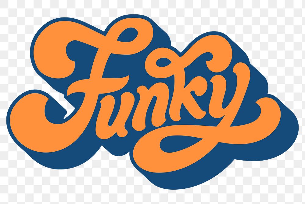 Orange funky typography design element