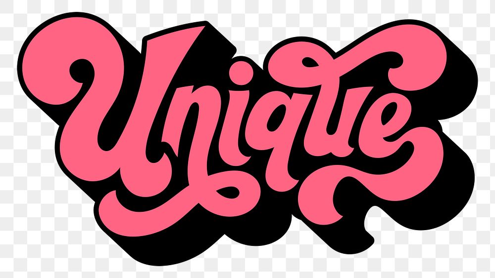 Pink unique funky style typography design element