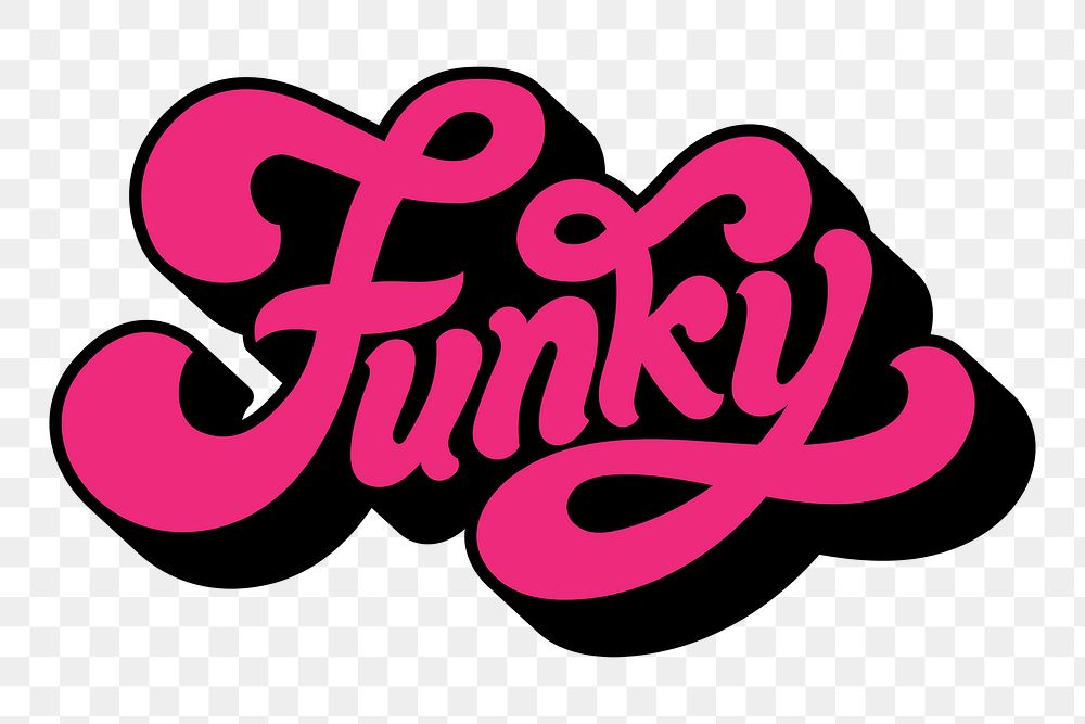 Pink funky bold stylized font design element