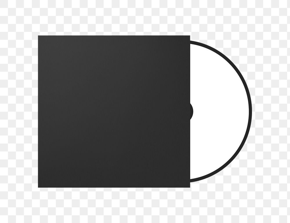 Black CD packaging template transparent png