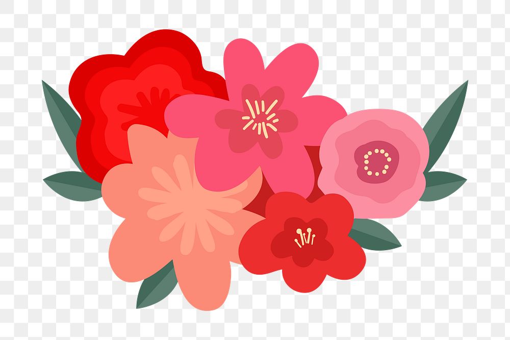 Cute Valentine&rsquo;s gift flowers png diary sticker