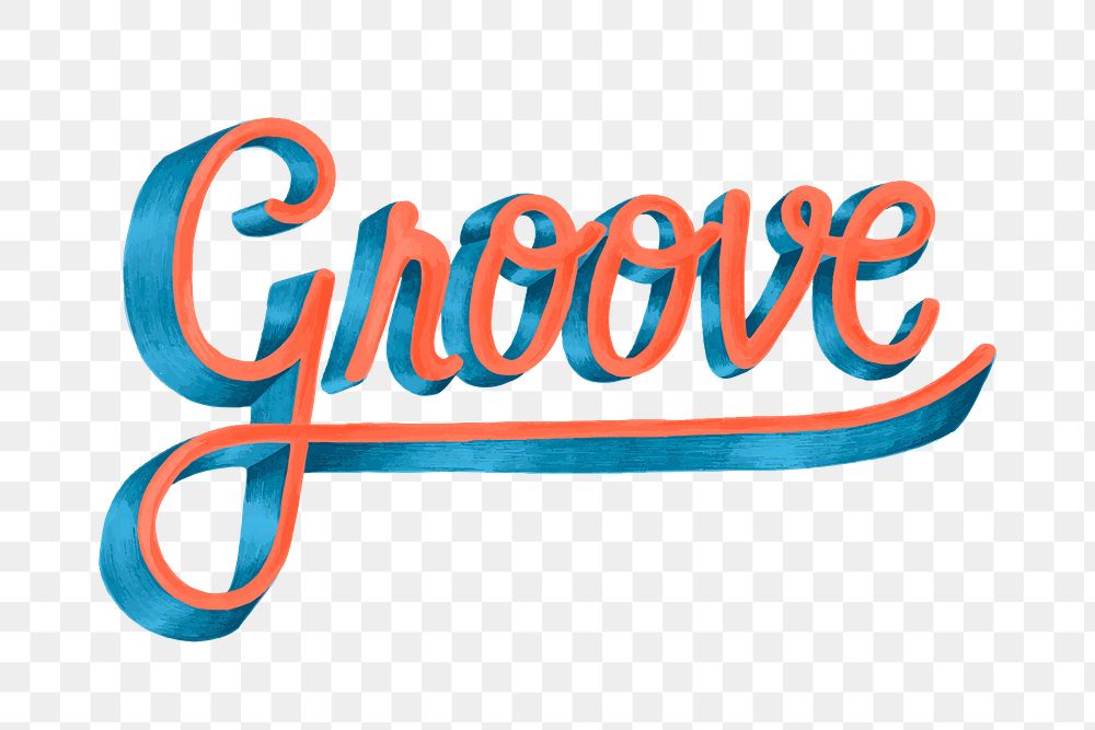 Png groove typography word sticker