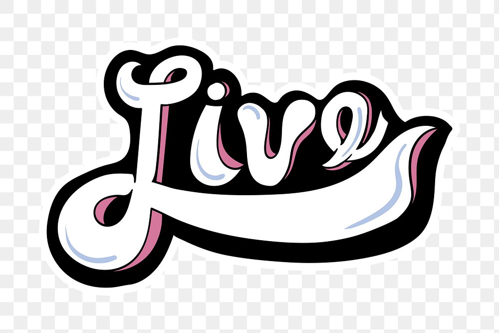 Live png typography word sticker