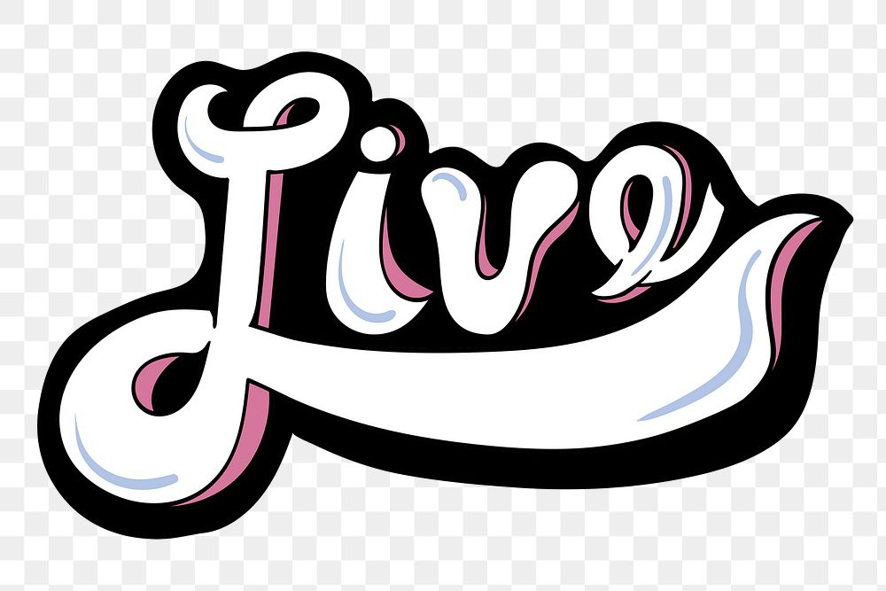 Png live typography word sticker
