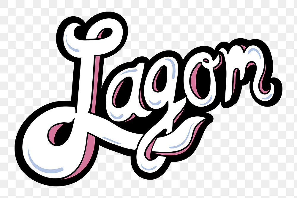 Lagom png typography word sticker