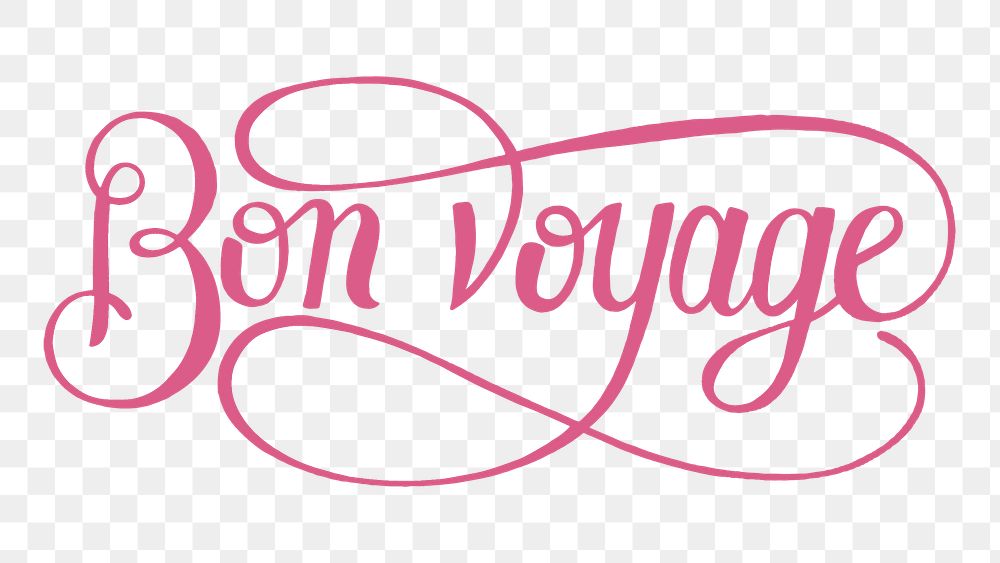 Calligraphy sticker png bon voyage