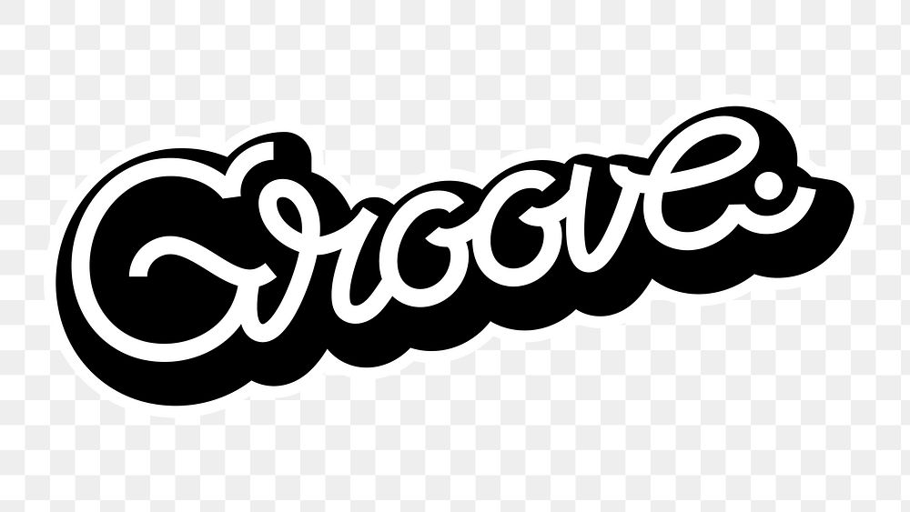 Handwritten groove typography png sticker