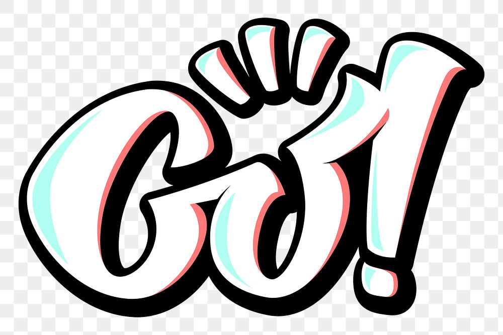 Go! illustration sticker png handwritten